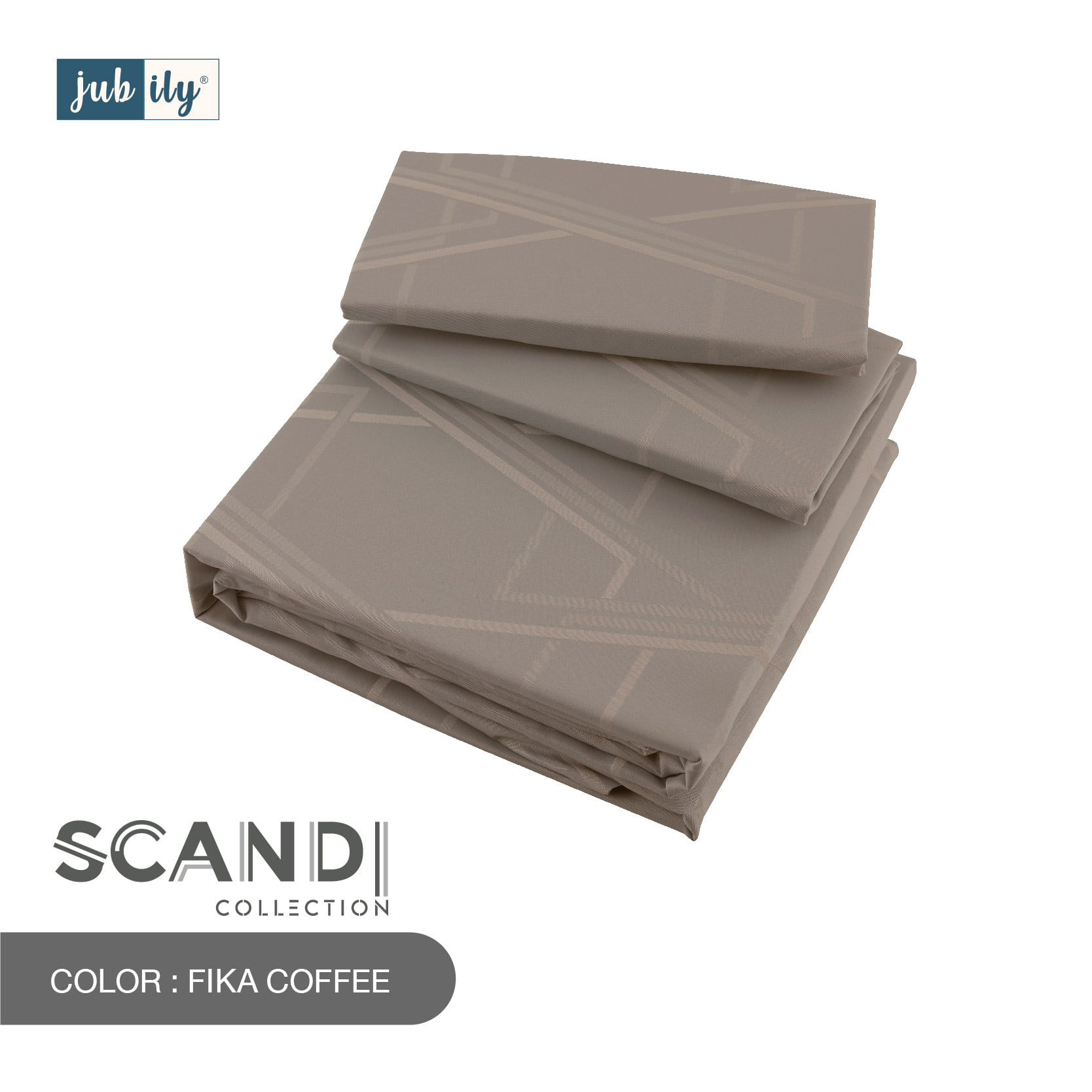 ชุดผ้าปูที่นอนและปลอกหมอนหนุน (ไม่รวมผ้านวมสำเร็จ) 6 ฟุต KING JUBILY - SCANDI COLLECTION 460 SERIES สี FIKA COFFEE_0